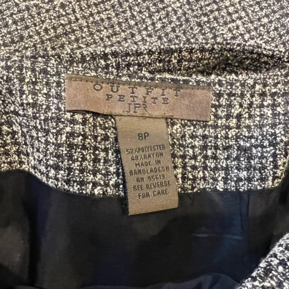 Outfit Petite Black & Ivory Fully Lined Skirt Size 8P - Picture 8 of 8